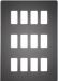 Knightsbridge GDSF012BN Screwless 12G grid faceplate - Black Nickel Knightsbridge Grid Knightsbridge - Sparks Warehouse