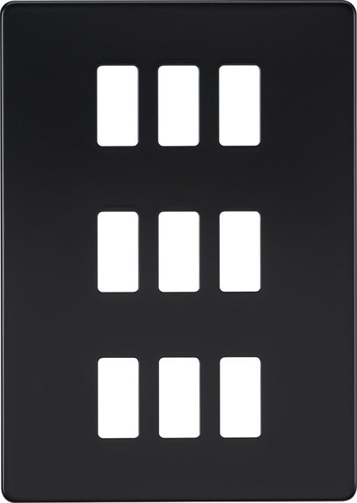 Knightsbridge GDSF009MB Screwless 9G grid faceplate - matt black Knightsbridge Grid Knightsbridge - Sparks Warehouse