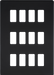 Knightsbridge GDSF012MB Screwless 12G grid faceplate - matt black Knightsbridge Grid Knightsbridge - Sparks Warehouse