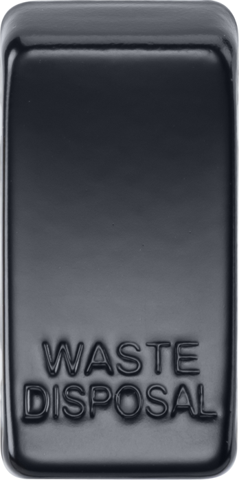 Knightsbridge GDWASTEMB Switch cover "marked WASTE DISPOSAL" - matt black Knightsbridge Grid Knightsbridge - Sparks Warehouse