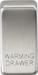 Knightsbridge GDWARMBC Switch cover "marked WARMING DRAWER" - brushed chrome Knightsbridge Grid Knightsbridge - Sparks Warehouse