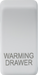 Knightsbridge GDWARMMW Switch cover "marked WARMING DRAWER" - matt white Knightsbridge Grid Knightsbridge - Sparks Warehouse