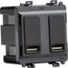 Knightsbridge GDM016SB Dual USB charger module (2 x grid positions) 5V 2.4A (shared) - smoked bronze Knightsbridge Grid Knightsbridge - Sparks Warehouse