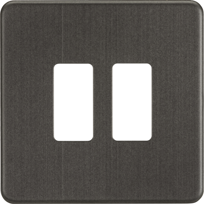 Knightsbridge GDSF002SB Screwless 2G grid faceplate - smoked bronze Knightsbridge Grid Knightsbridge - Sparks Warehouse