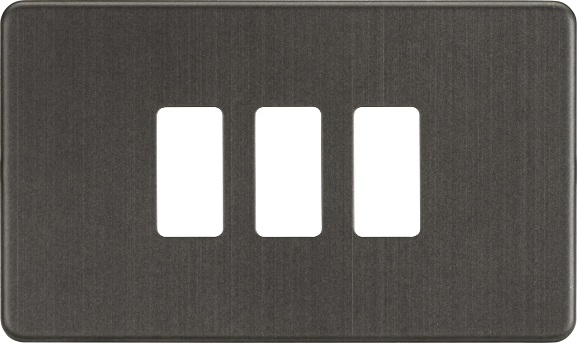 Knightsbridge GDSF003SB Screwless 3G grid faceplate - smoked bronze Knightsbridge Grid Knightsbridge - Sparks Warehouse