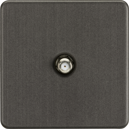 Knightsbridge SF0150SB Screwless 1G SAT TV Outlet (NON-ISOLATED) -  Smoked Bronze Knightsbridge Screwless Flat Plate Smoked Bronze Knightsbridge - Sparks Warehouse