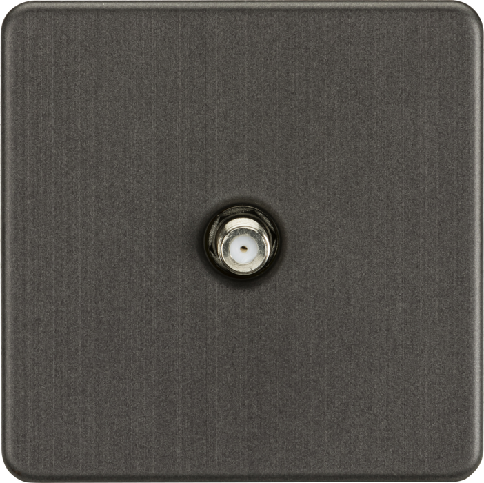 Knightsbridge SF0150SB Screwless 1G SAT TV Outlet (NON-ISOLATED) -  Smoked Bronze Knightsbridge Screwless Flat Plate Smoked Bronze Knightsbridge - Sparks Warehouse