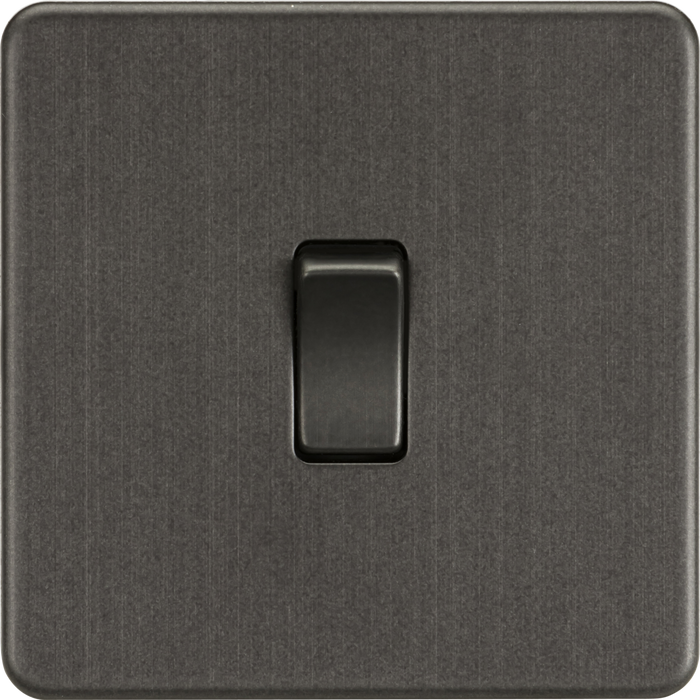 Knightsbridge SF1200SB Screwless 10A 1G Intermediate Switch - Smoked Bronze Knightsbridge Screwless Flat Plate Smoked Bronze Knightsbridge - Sparks Warehouse