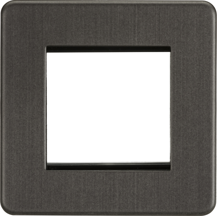 Knightsbridge SF2GSB Screwless 2G Modular Face Plate - Smoked Bronze Knightsbridge Screwless Flat Plate Smoked Bronze Knightsbridge - Sparks Warehouse