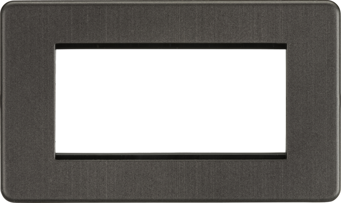 Knightsbridge SF4GSB Screwless 4G Modular Faceplate - Smoked Bronze  Knightsbridge - Sparks Warehouse