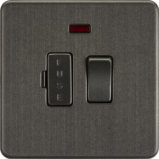 Knightsbridge SF6300NSB Screwless 13A Switched Fused Spur Unit with Neon - Smoked Bronze  Sparks Warehouse - Sparks Warehouse