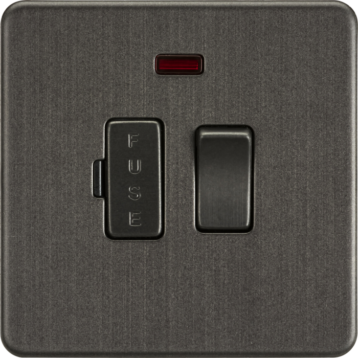 Knightsbridge SF6300NSB Screwless 13A Switched Fused Spur Unit with Neon - Smoked Bronze  Sparks Warehouse - Sparks Warehouse