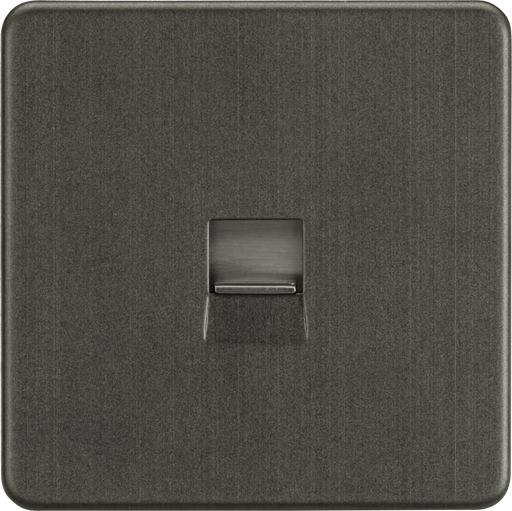 Knightsbridge SF7300SB Screwless Telephone Master Socket -Smoked Bronze With Shutter Knightsbridge Screwless Flat Plate Smoked Bronze Knightsbridge - Sparks Warehouse