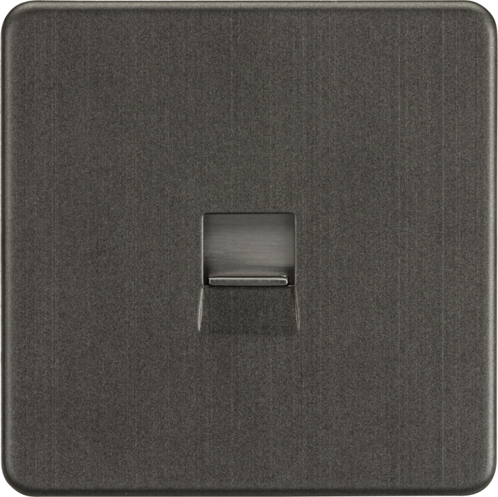 Knightsbridge SF7300SB Screwless Telephone Master Socket -Smoked Bronze With Shutter Knightsbridge Screwless Flat Plate Smoked Bronze Knightsbridge - Sparks Warehouse