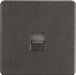 Knightsbridge SF7400SB Screwless Telephone Extension Socket - Smoked Bronze With Shutter Knightsbridge Screwless Flat Plate Smoked Bronze Knightsbridge - Sparks Warehouse