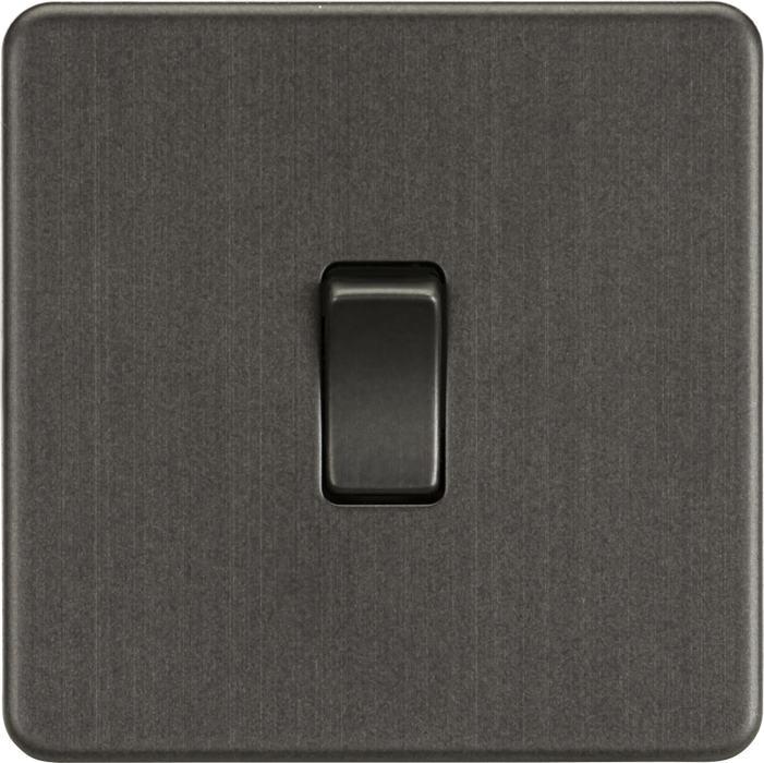 Knightsbridge SF2000SB Screwless 10A 1G 2 Way Switch - Smoked Bronze Knightsbridge Screwless Flat Plate Smoked Bronze Knightsbridge - Sparks Warehouse