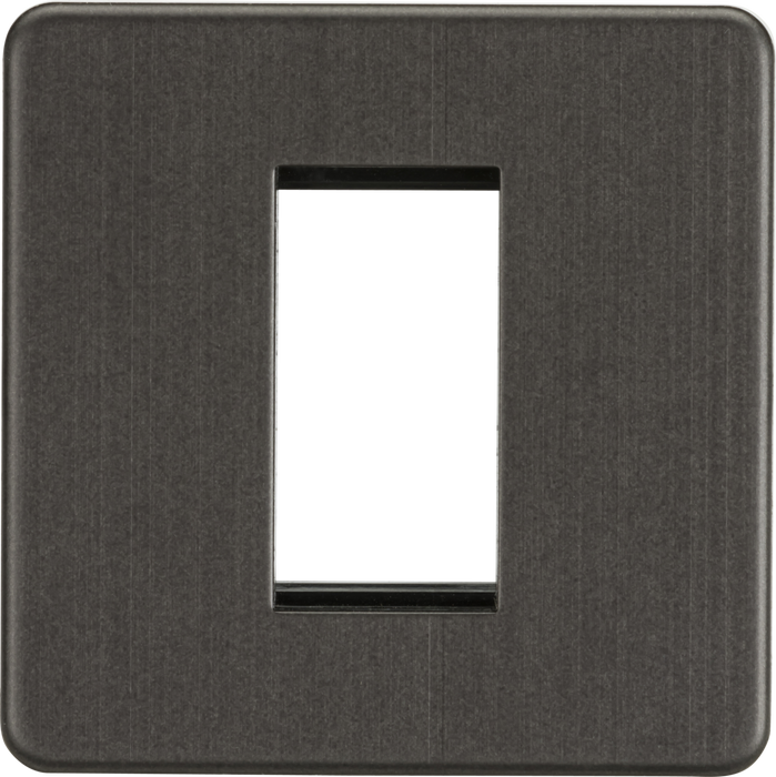 Knightsbridge SF1GSB 1G Modular Face Plate - Smoked Bronze Knightsbridge Screwless Flat Plate Smoked Bronze Knightsbridge - Sparks Warehouse