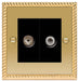 BG Nexus GEO BRASS -  SATELLITE And CO-AXIAL Socket, 2 GANG - BG - sparks-warehouse