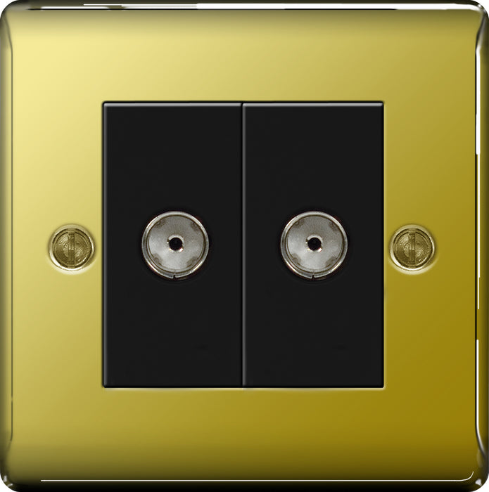 BG NPB61 Co-Axial Socket 2 Gang - BG - Sparks Warehouse