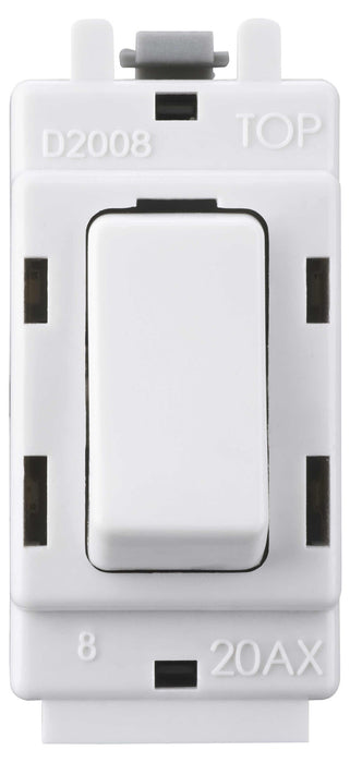 BG Nexus G12 Grid 20AX 2 Way Single Pole Switch Module  White - BG - sparks-warehouse
