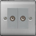 BG Nexus NBS63 Isolated Co-Axial Socket 2 Gang - BG - Sparks Warehouse