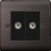 BG NBN61 Co-Axial Socket 2 Gang - BG - Sparks Warehouse