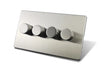 Caradok 4 Gang 2 Way Screwless Brushed Steel Push On/Off LED Dimmer Caradok - Screwless Brushed Steel Caradok - Sparks Warehouse