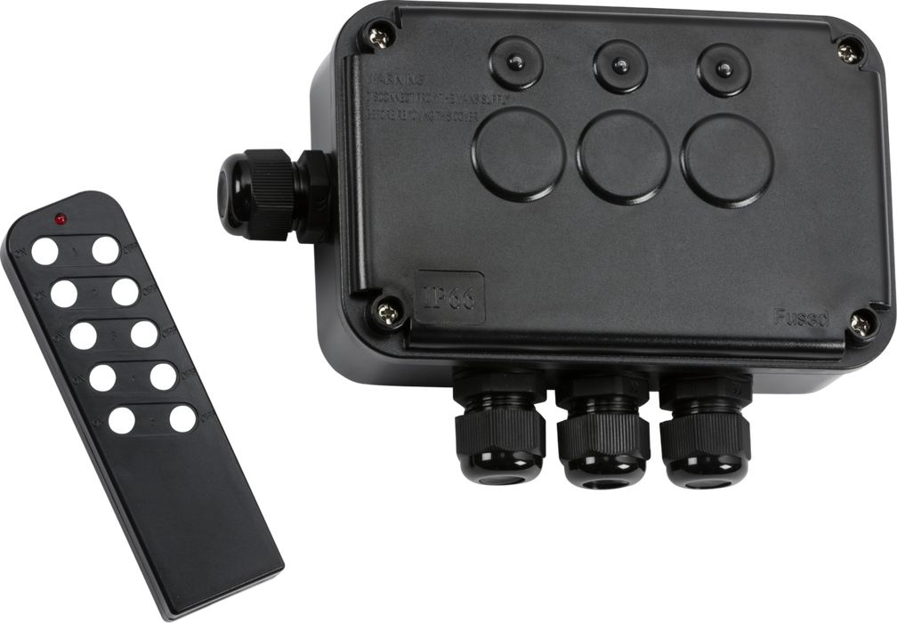 Knightsbridge OP663GBK IP66 13A 3G Remote Controlled Switch Box  Sparks Warehouse - Sparks Warehouse