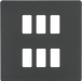 Knightsbridge GDSF006AT Screwless 6G grid faceplate - anthracite Knightsbridge Grid Knightsbridge - Sparks Warehouse