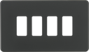 Knightsbridge GDSF004AT Screwless 4G grid faceplate - anthracite Knightsbridge Grid Knightsbridge - Sparks Warehouse