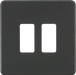 Knightsbridge GDSF002AT Screwless 2G grid faceplate - anthracite Knightsbridge Grid Knightsbridge - Sparks Warehouse