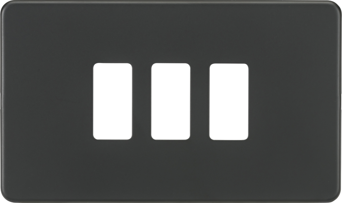 Knightsbridge GDSF003AT Screwless 3G grid faceplate - anthracite Knightsbridge Grid Knightsbridge - Sparks Warehouse