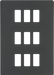 Knightsbridge GDSF009AT Screwless 9G grid faceplate - anthracite Knightsbridge Grid Knightsbridge - Sparks Warehouse