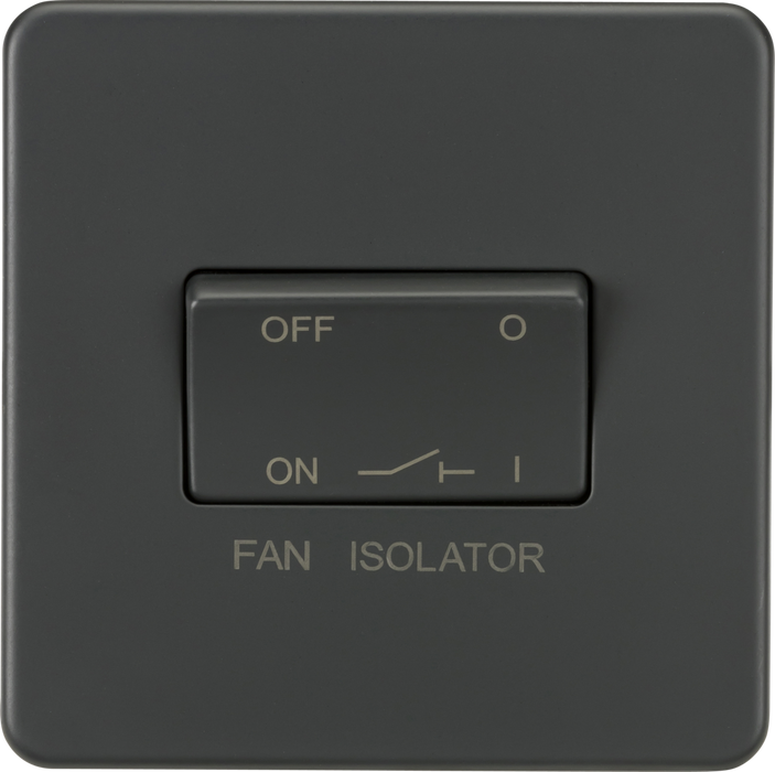 Knightsbridge SF1100AT Screwless 10AX 3 pole Fan Isolator Switch - Anthracite Knightsbridge Screwless Flat Plate Anthracite Knightsbridge - Sparks Warehouse