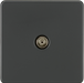 Knightsbridge SF0100AT Screwless 1G TV Outlet (Non-Isolated) - Anthracite Knightsbridge Screwless Flat Plate Anthracite Knightsbridge - Sparks Warehouse