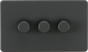 Knightsbridge SF2183AT Screwless 3G 2-way 10-200W (5-150W LED) trailing edge dimmer - Anthracite Knightsbridge Screwless Flat Plate Anthracite Knightsbridge - Sparks Warehouse