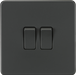 Knightsbridge SF3000AT Screwless 10AX 2G 2-Way Switch - Anthracite Knightsbridge Screwless Flat Plate Anthracite Knightsbridge - Sparks Warehouse