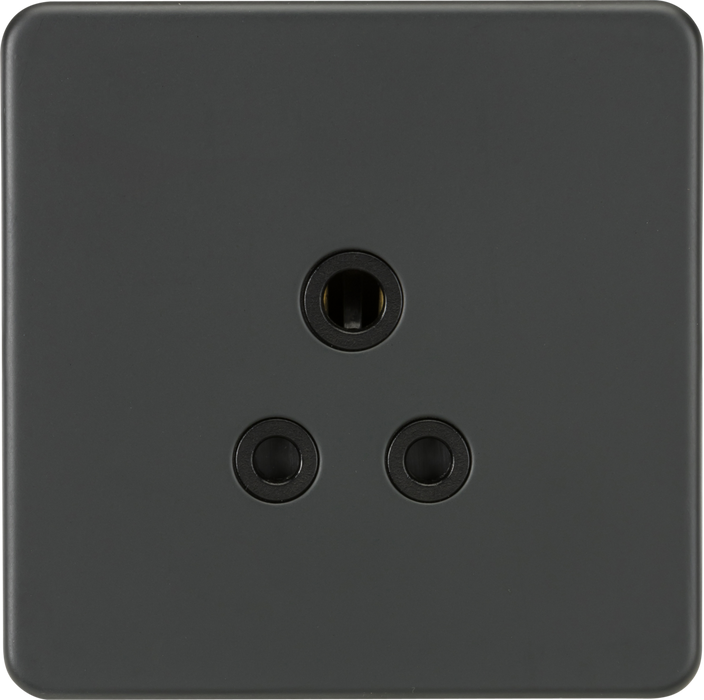 Knightsbridge SF5AAT Screwless 5A Unswitched Socket - Anthracite Knightsbridge Screwless Flat Plate Anthracite Knightsbridge - Sparks Warehouse