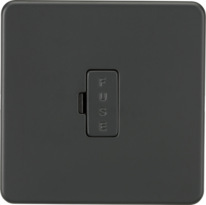 Knightsbridge SF6000AT Screwless 13A Fused Spur Unit - Anthracite Knightsbridge Screwless Flat Plate Anthracite Knightsbridge - Sparks Warehouse