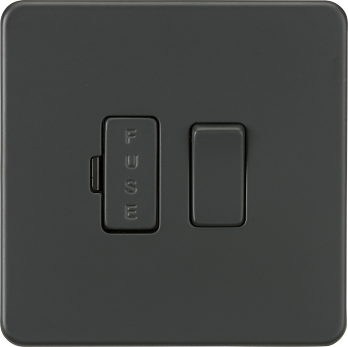 Knightsbridge SF6300AT Screwless 13A Switched Fused Spur Unit - Anthracite Knightsbridge Screwless Flat Plate Anthracite Knightsbridge - Sparks Warehouse