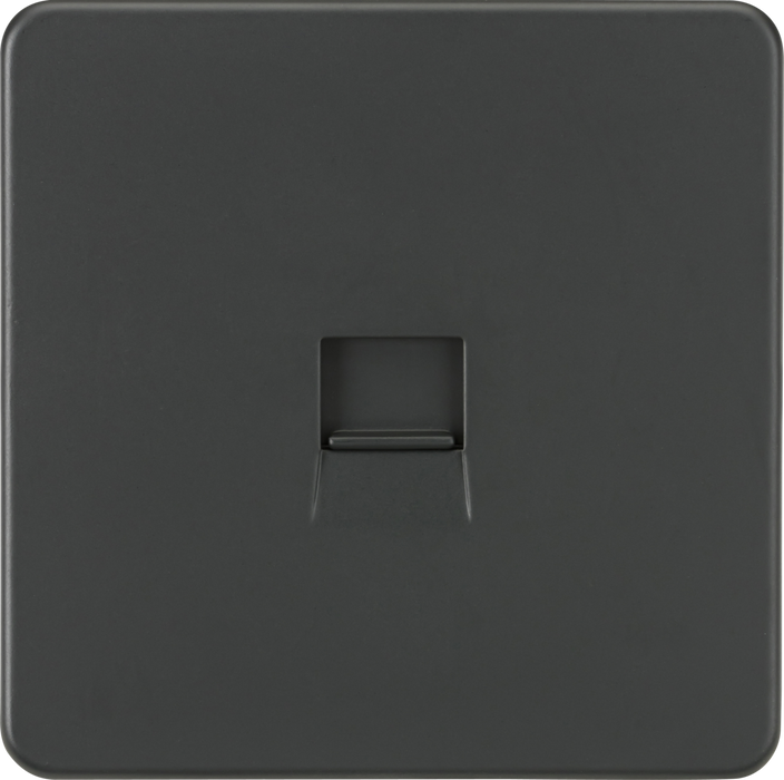 Knightsbridge SF7400AT Screwless Telephone Extension Socket - Anthracite Knightsbridge Screwless Flat Plate Anthracite Knightsbridge - Sparks Warehouse