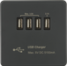 Knightsbridge SFQUADAT Screwless Quad USB Charger Outlet (5.1A) - Anthracite Knightsbridge Screwless Flat Plate Anthracite Knightsbridge - Sparks Warehouse