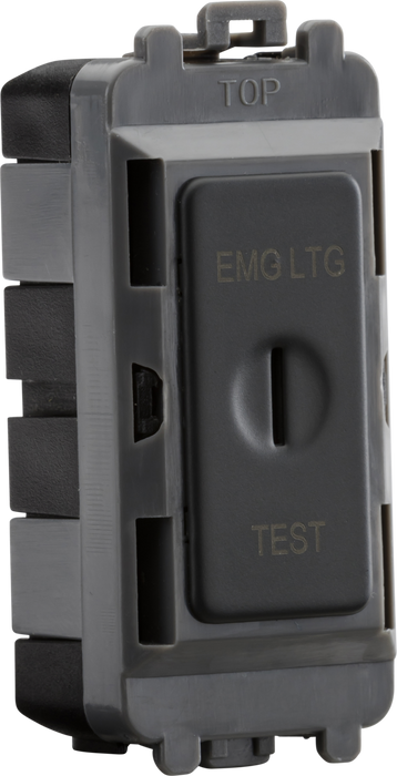 Knightsbridge GDM008AT 20AX DP key module (marked EMG LTG TEST) - anthracite  Sparks Warehouse - Sparks Warehouse