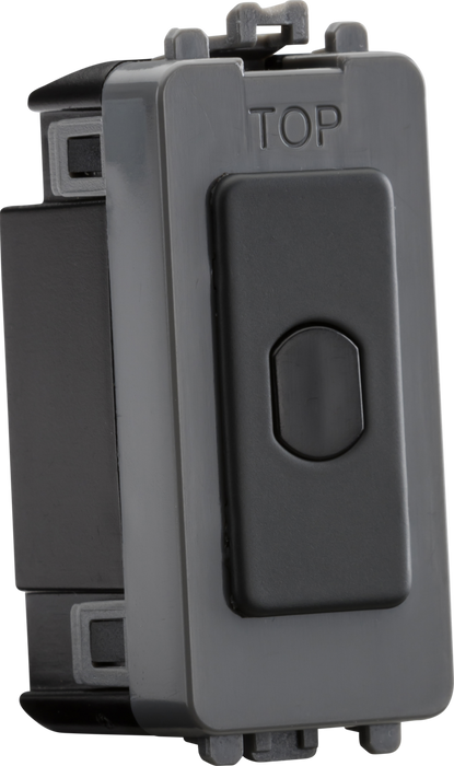 Knightsbridge GDM014AT 1G 1-way 10-200W (10-100W LED) trailing edge dimmer (Press Type) - anthracite Knightsbridge Grid Knightsbridge - Sparks Warehouse