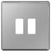 BG Nexus GFBS2 Grid Brushed Steel SCREWLESS 2 Gang Front Plate - BG - sparks-warehouse