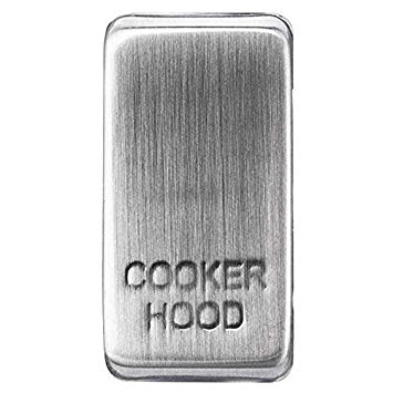 BG Nexus GRCHBS Grid Rocker Cover Labelled  *Cooker HOOD* Brushed Steel - BG - sparks-warehouse