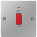 BG SBS74 Flat Plate Brushed Steel 45A Double Pole Switch With Neon (Single Size) - BG - sparks-warehouse