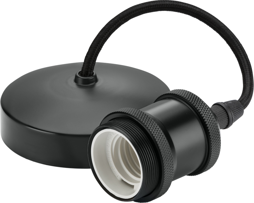 Knightsbridge 8271AT 6" E27 Vintage Pendant Set -  Anthracite Pendant Lights Knightsbridge - Sparks Warehouse