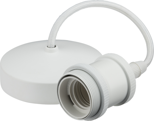 Knightsbridge 8271MW 6" E27 Vintage Pendant Set - Matt White Pendant Lights Knightsbridge - Sparks Warehouse