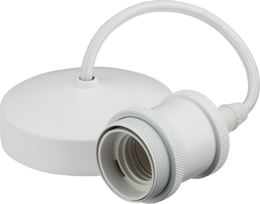 Knightsbridge 8271MW 6" E27 Vintage Pendant Set - Matt White Pendant Lights Knightsbridge - Sparks Warehouse